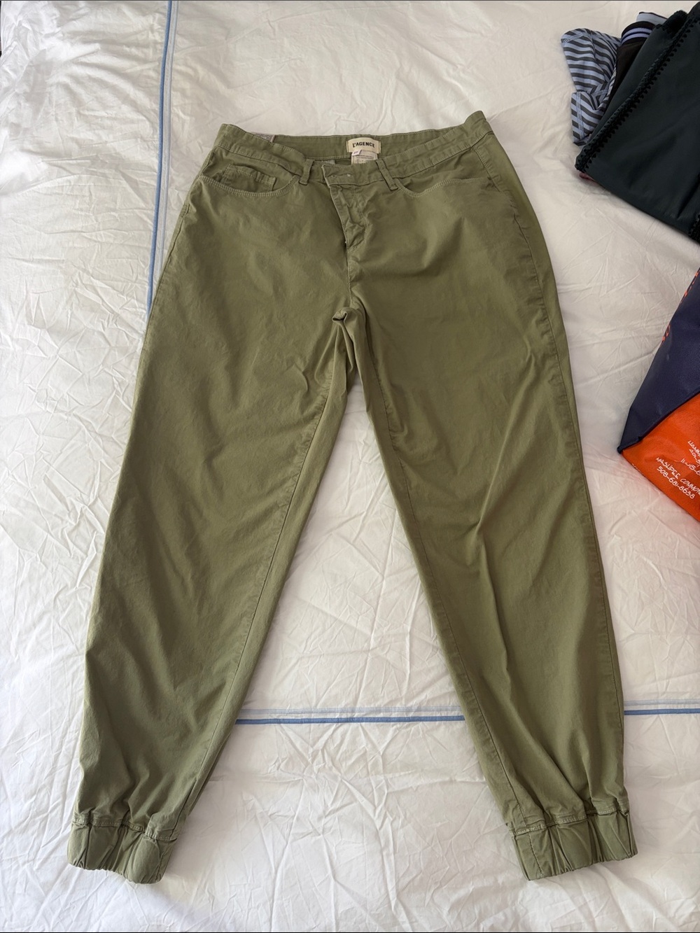 L'AGENCE Olive Green Waistband Pants
